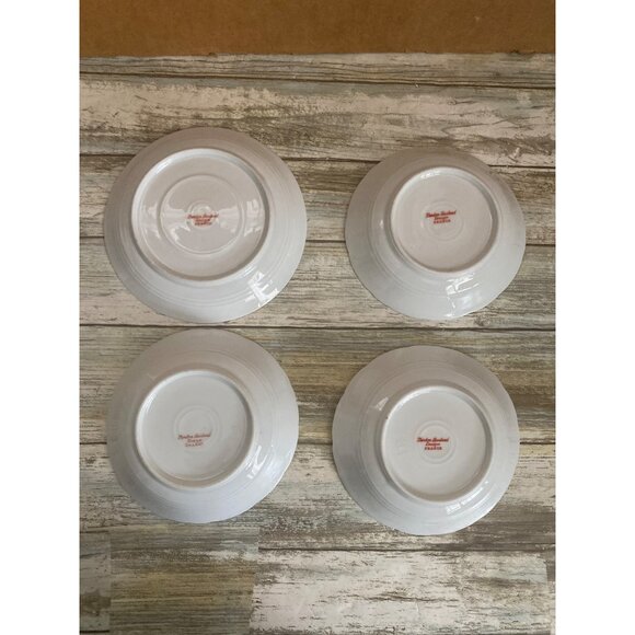 Vintage Haviland Limoges France Blue Floral Embossed Bowls & Saucer Set of 4 - Picture 2 of 14